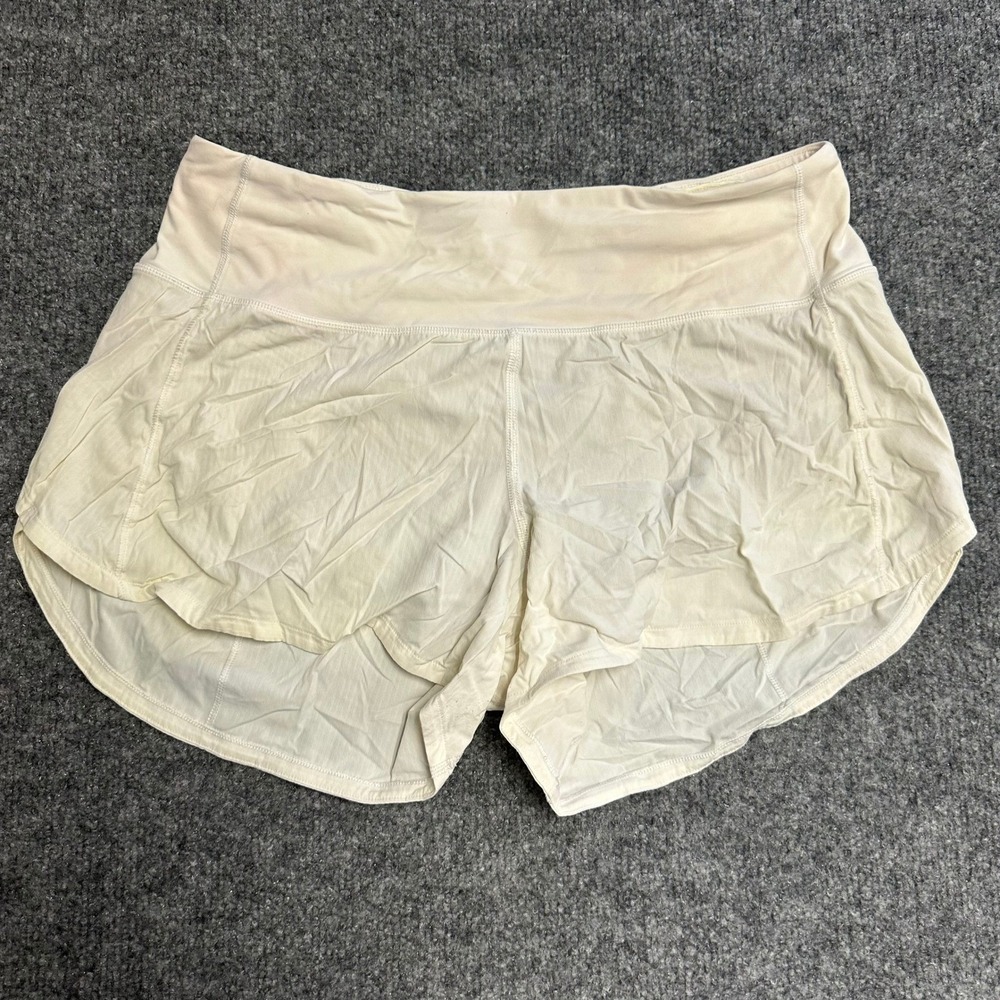 Lululemon Shorts Womens Size 6 Tall White Speed Up Running Athletic Stained